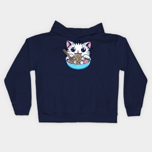 Noodles eated by Kawaii Cat Kids Hoodie